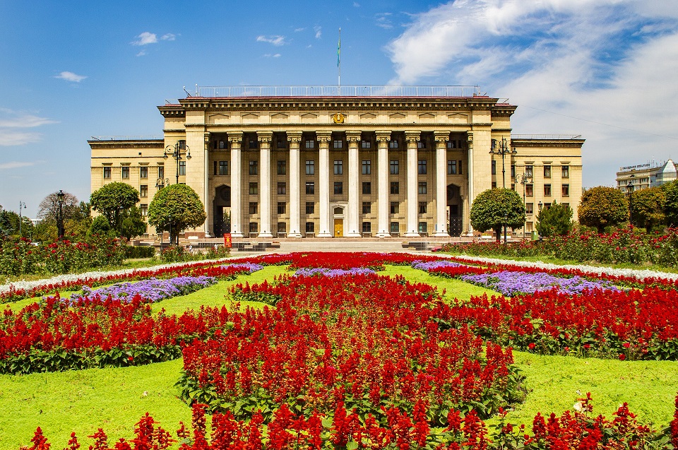 <p>The building of the Kazakh-British Technical University (KBTU) on Astana Square, Almaty</p>
