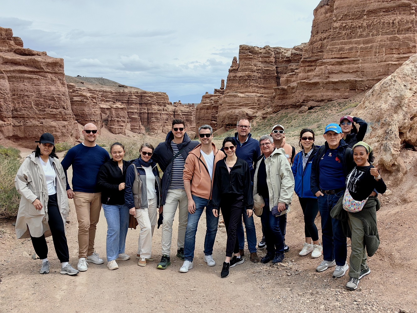 Corporate trip to Charyn Canyon with tourists from France